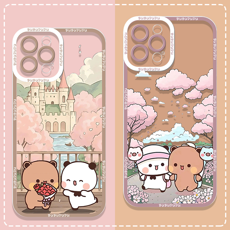 Phone Cases A14 Samsung - Cute BUBU DUDU Couple Clear Phone