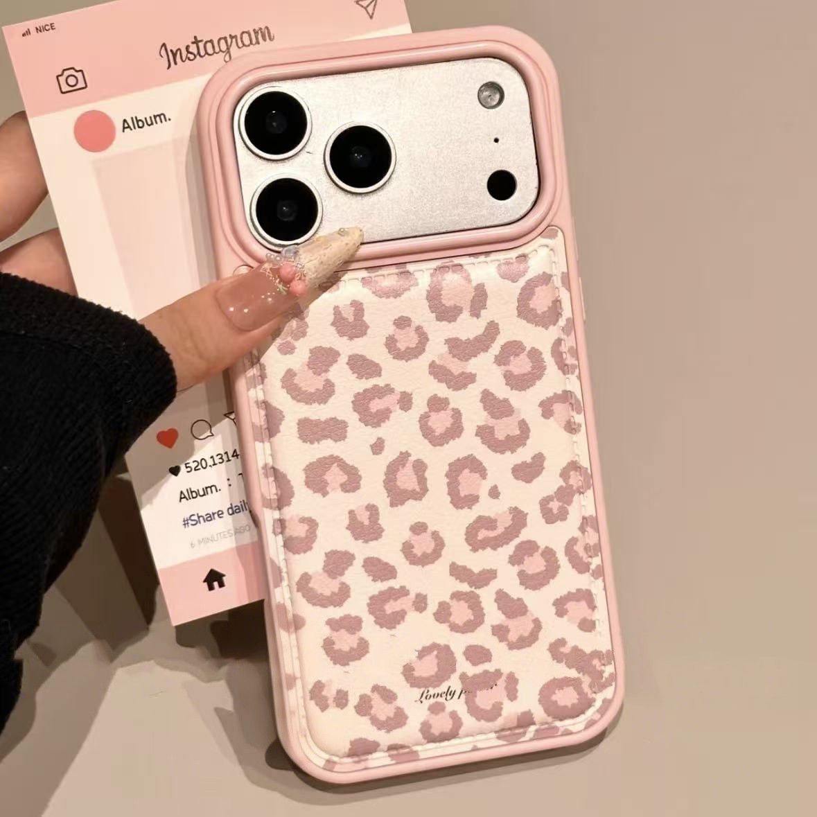 Phone Cases Leopard Print - Simple Korean Pink Retro Leopard Pattern