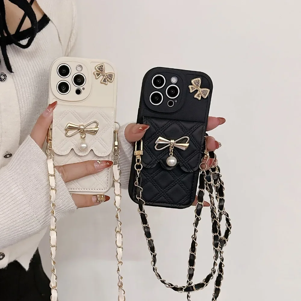 3D Bowknot Crossbody Card Hold - огляд і ціна Phone Cases Girly