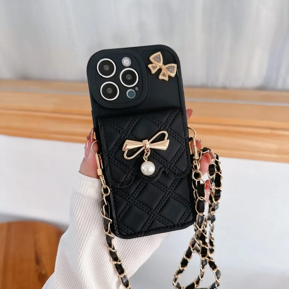 3D Bowknot Crossbody Card Hold - огляд і ціна Phone Cases Girly