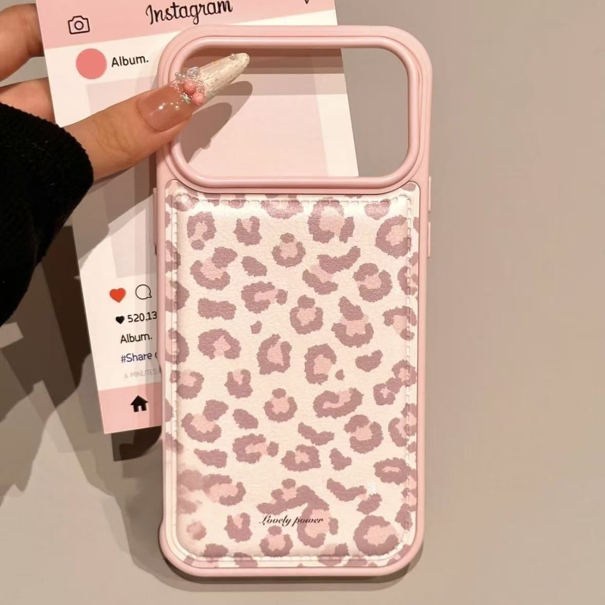 Simple Korean Pink Retro Leopa - огляд і ціна Phone Cases Leopard Print