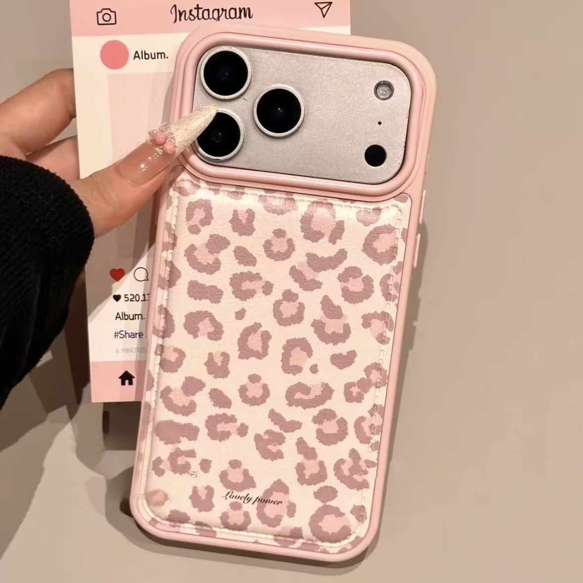 Simple Korean Pink Retro Leopa - огляд і ціна Phone Cases Leopard Print
