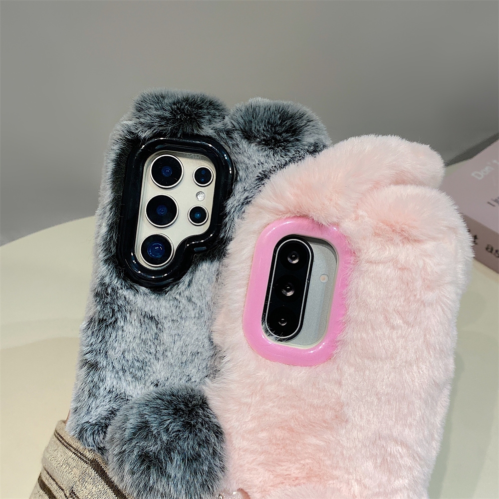 Cute Rabbit Ears Fluffy Stand  - огляд і ціна Phone Cases Samsung